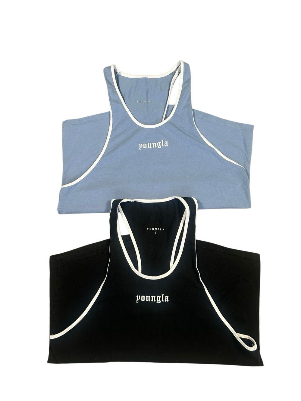 YLA 322 Golden Era Tank Bundle Black/Blue Men’s Size Large Gym Workout Lifting